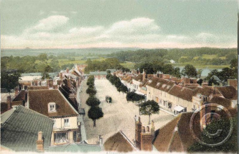 Broad Street Alresford from the top of the church tower