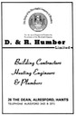 D. & R. HUMBER - Builder & Plumber