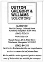 DUTTON GREGORY & WILLIAMS - Solicitors