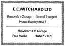 E. E. WITCHARD - Haulage Contractor