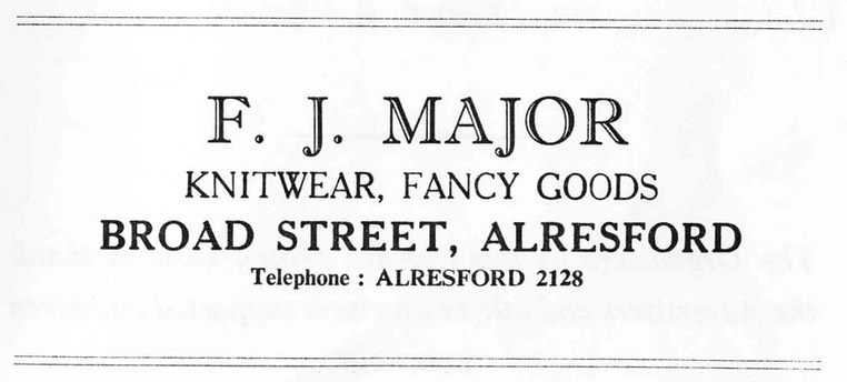 F J MAJOR - Knitwear, Fancy Goods