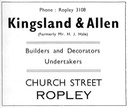KINGSLAND & ALLEN - Builder & Undertaker